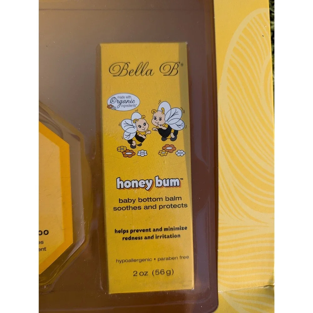 Bella B Welcome Home Baby Gift Set Organic Wash Lotion Honey‎ Bum Balm 3pc NEW